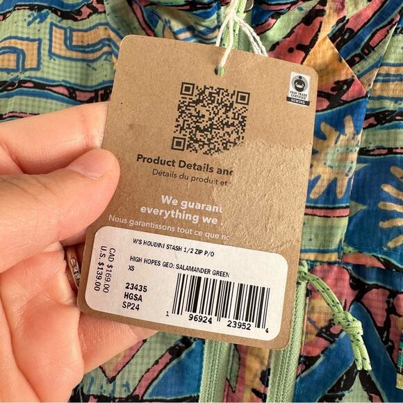 Patagonia Houdini Stash Pullover Womens XS 1/2 Zip Lightweight Outdoors - Picture 3 of 4